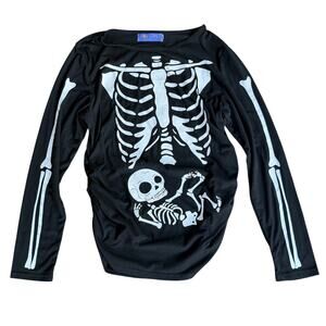 For G and PL Maternity Skeleton Baby Halloween Shirt Sz Med